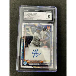 Yohairo Cuevas 2024 Bowman Chrome Prospect Auto - Speckle Refractor #268/299